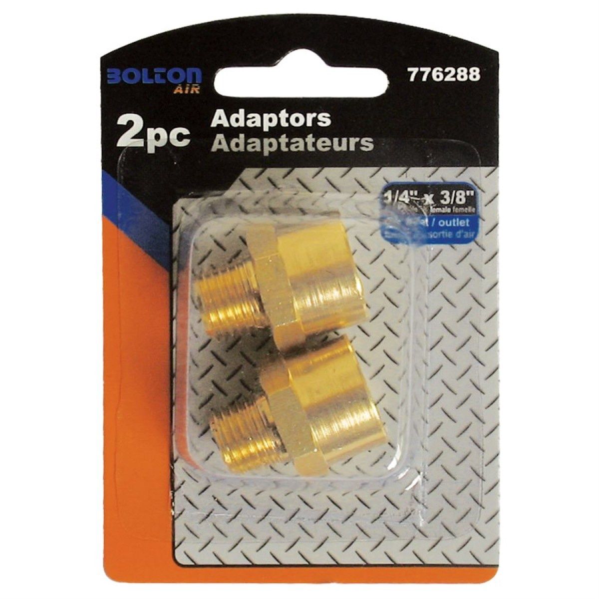 Bolton Air Adaptor 1/4 in Male x 3/8 in - Pack of 2