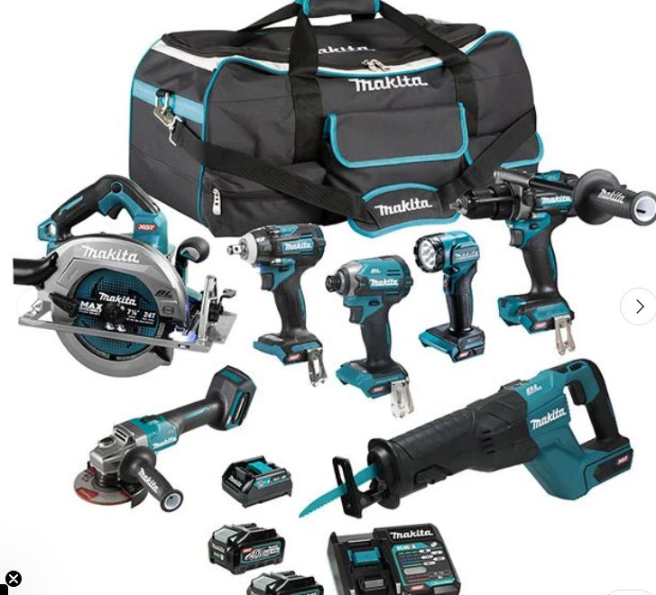 Makita DK0216G701 40Vmax XGT Brushless 7 Tool Combo Kit