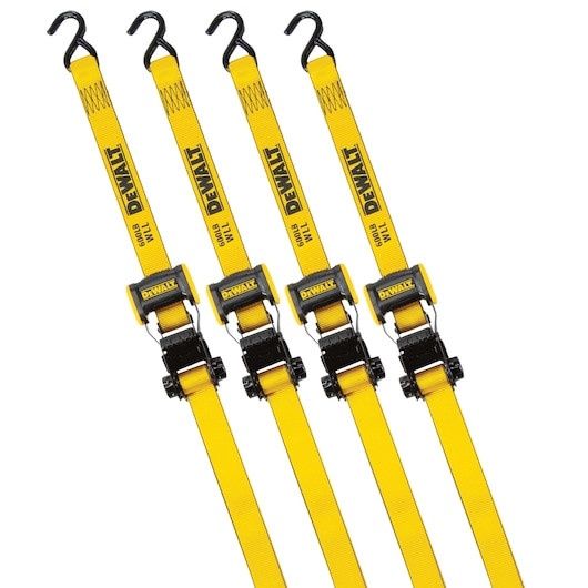 Dewalt 12 ft. x 1.25 in. Ratchet Tie Down Straps 1800 LB Break Strength (4-Pack)
