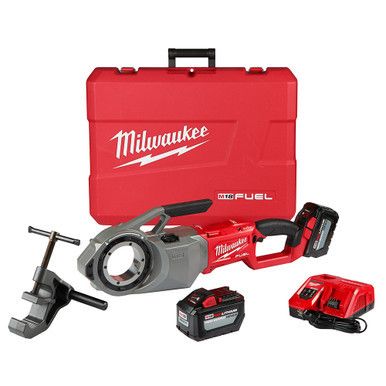 Milwaukee Tool M18 FUEL ONE-KEY Cordless Brushless Pipe Threader Kit with (2) 12.0Ah Batteries and Case