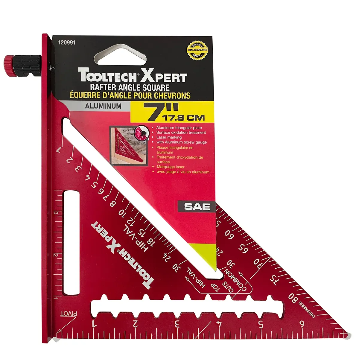 Toolway 120991 Rafter Square 7in (178mm) Alu Laser Printing with Screw