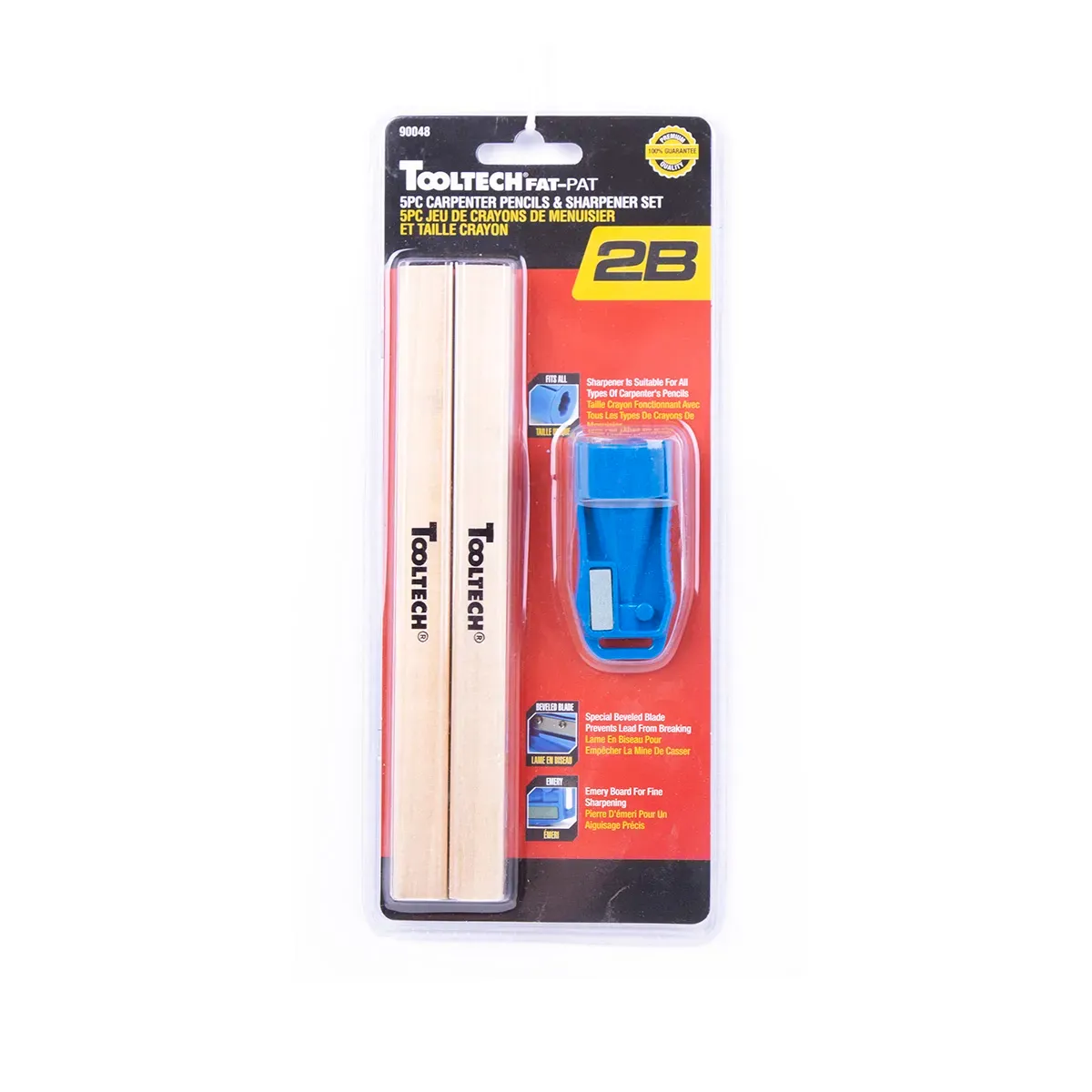 Toolway 390048 5PC Carpenter's Pencils &amp; Sharpener Set