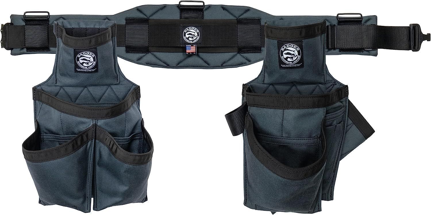 Occidental Badger Tool Belts 461010 Carpenter Set - Gunmetal Grey-XLarge