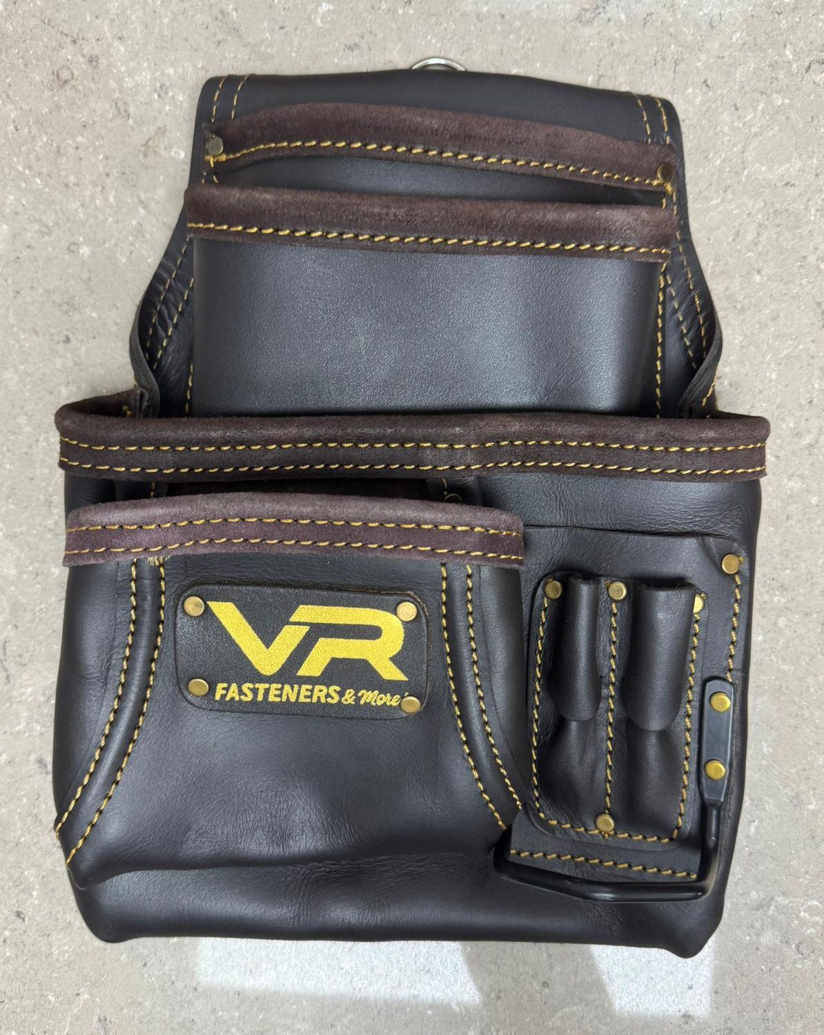 VR Carpenter Framer Tool  Pouch 4 Pocket Oil Tan Full/ Top Grain