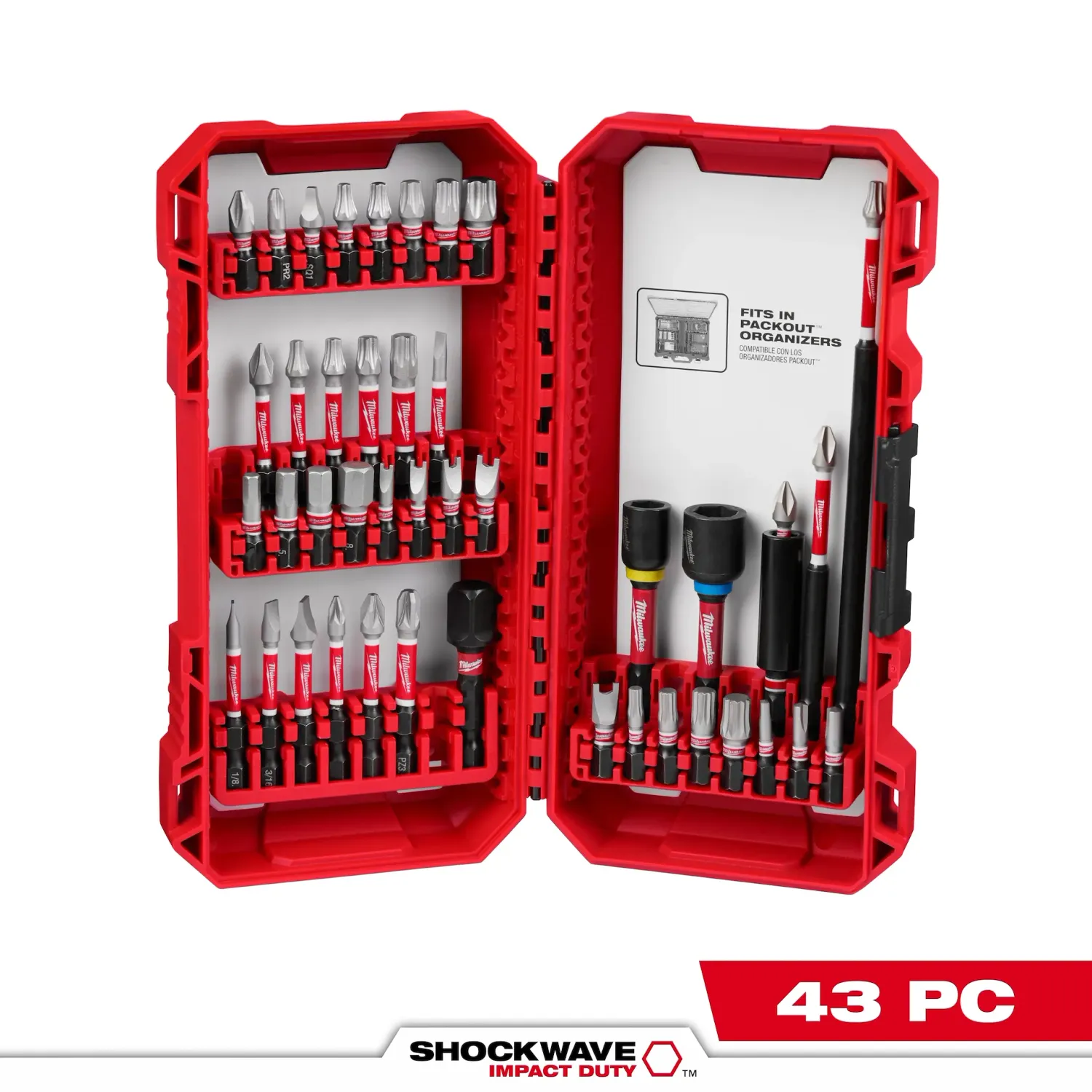 Milwaukee 43PC SHOCKWAVE  Impact Duty Driver Bit Auto Set