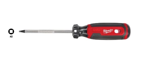 Milwauke 4 in. #2 Square Screwdriver with Cushion Grip