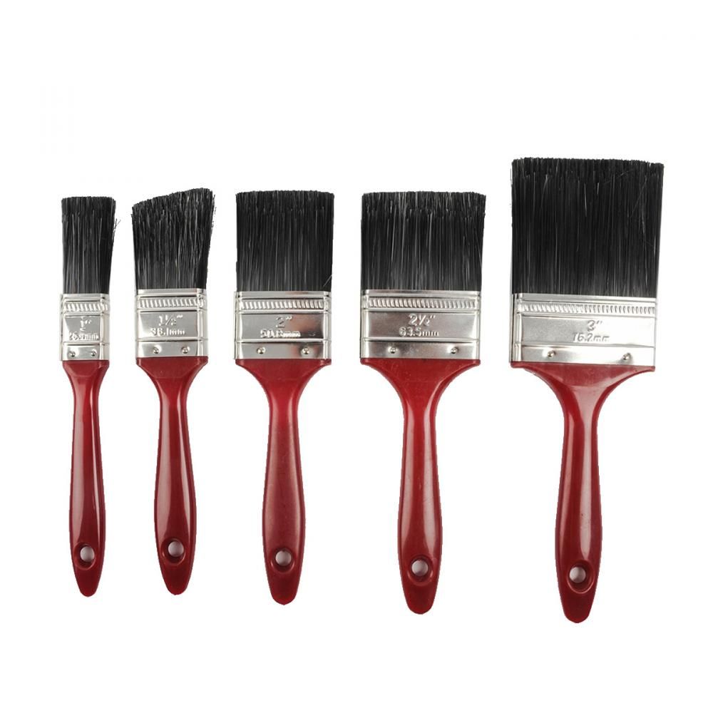 Toolway 5PC Professional Synthetic Flat Bristle Paint Brushes Set (1", 1½", 2", 2½", 3")
