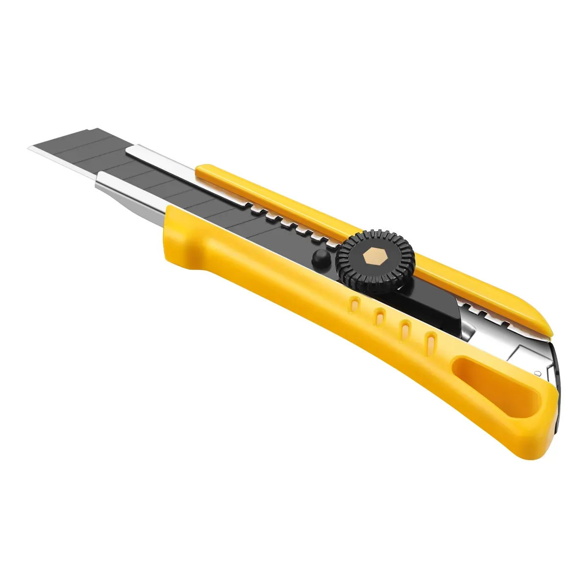 Toolway 190083 Heavy Duty Utility Knife 18mm Snap-Off Blade Yellow