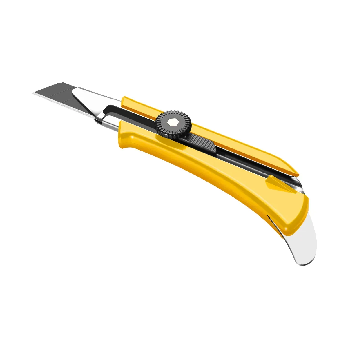 Toolway 190098 HD Utility Knife 18mm Snap-Off Blade w/Carpet Tucker Yellow