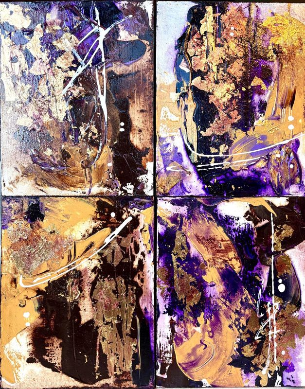 Royal Gold Abstracts (set of 4)