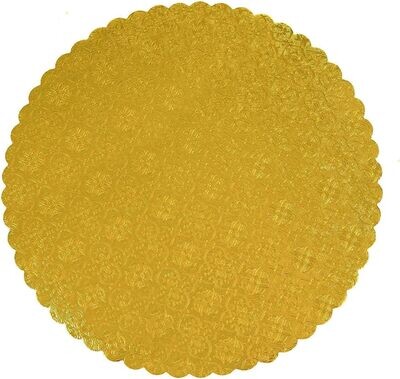 Gold 8&quot; Scalloped Cake Board
