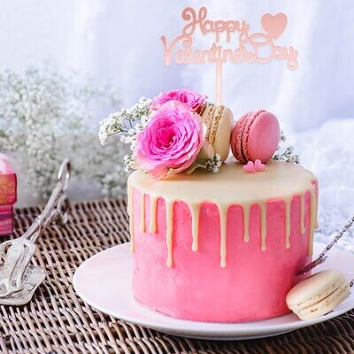 Rose Gold &#39;Happy Valentines&#39; Day&#39; Cake Topper