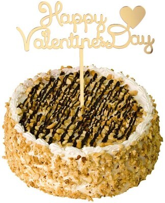Gold &#39;Happy Valentines&#39; Day&#39; Cake Topper