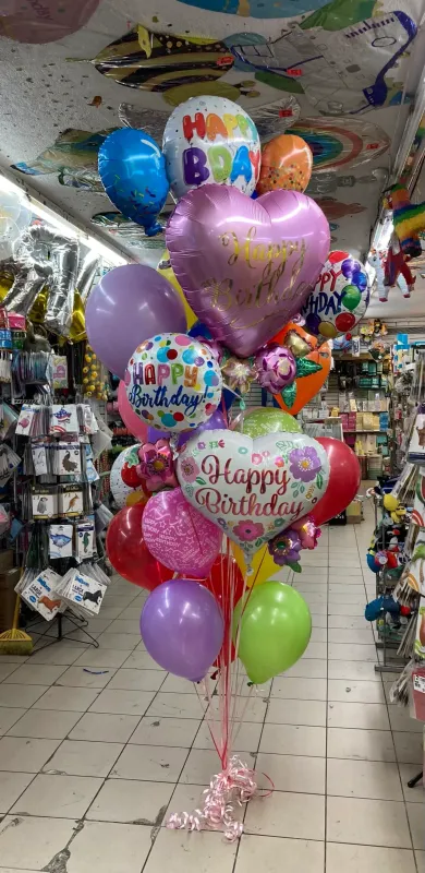 Valentine's Day Helium Balloon Bouquet (includes 8 latex balloons)