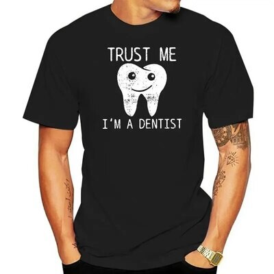 Men's Dental Hygiene T-Shirts Teeth Dentist Dentistry Vintage Round Neck 100% Cotton short sleeve Clothes Tees Graphic T Shirt