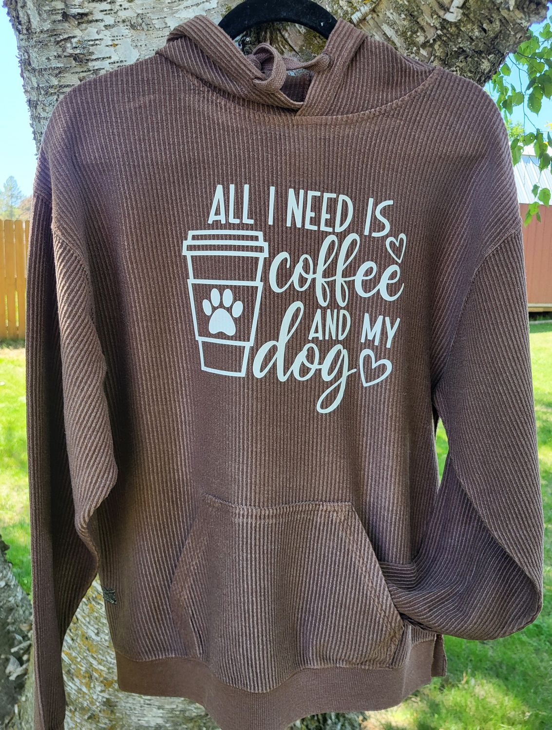 Corded rib hoody. Coffee.