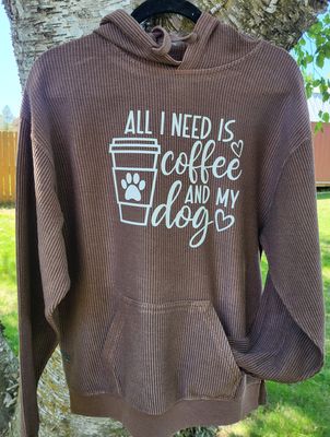 Corded rib hoody. Coffee.