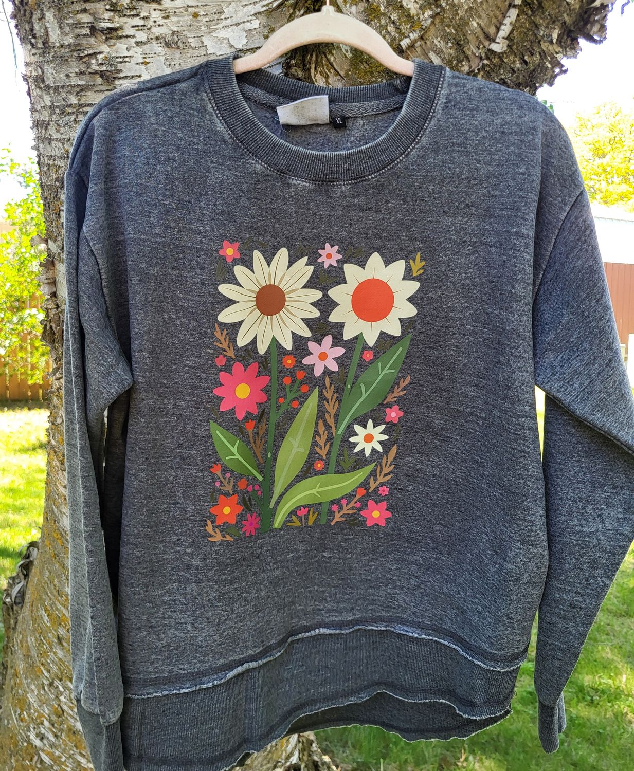 High low hem crewneck