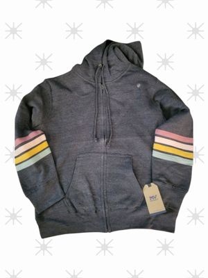 Striped sleeve full zip hoody