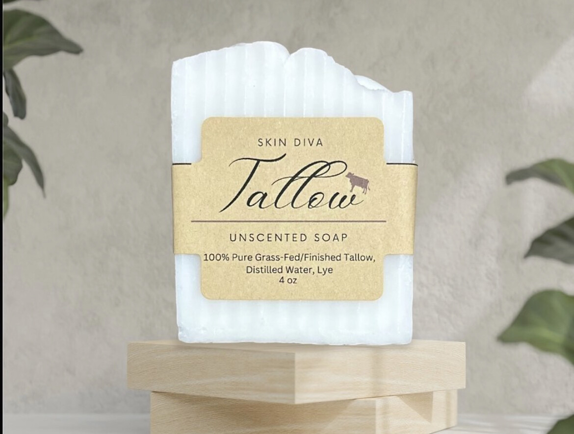 Skin Diva Tallow Unscented Soap Bar