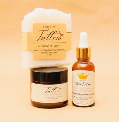 Skin Diva Tallow, Serum, Soap Bar Kit