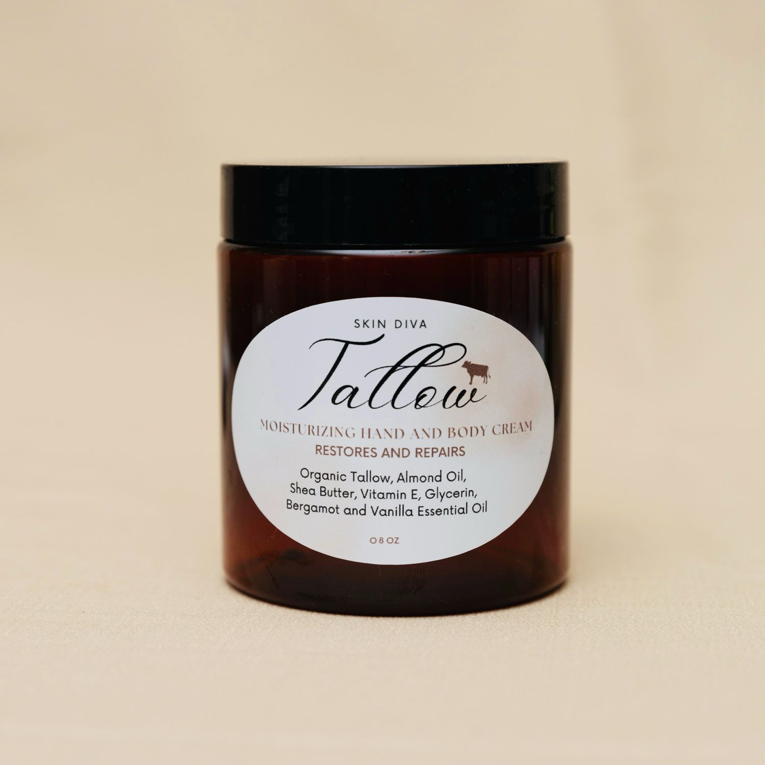 Skin Diva Tallow Hand and Body Cream 8 oz