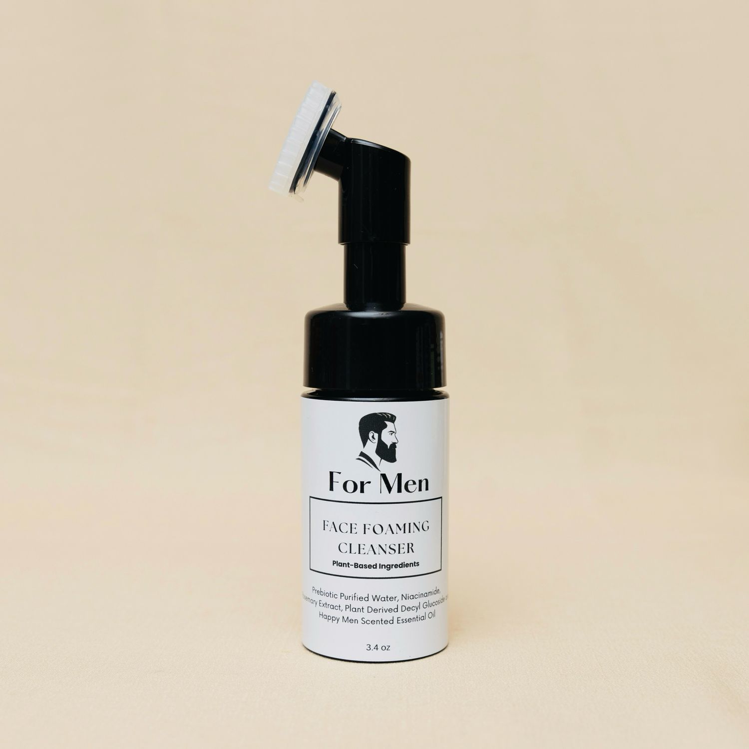 Men’s Face Foaming Cleanser With Built In Silicone Scrub Brush