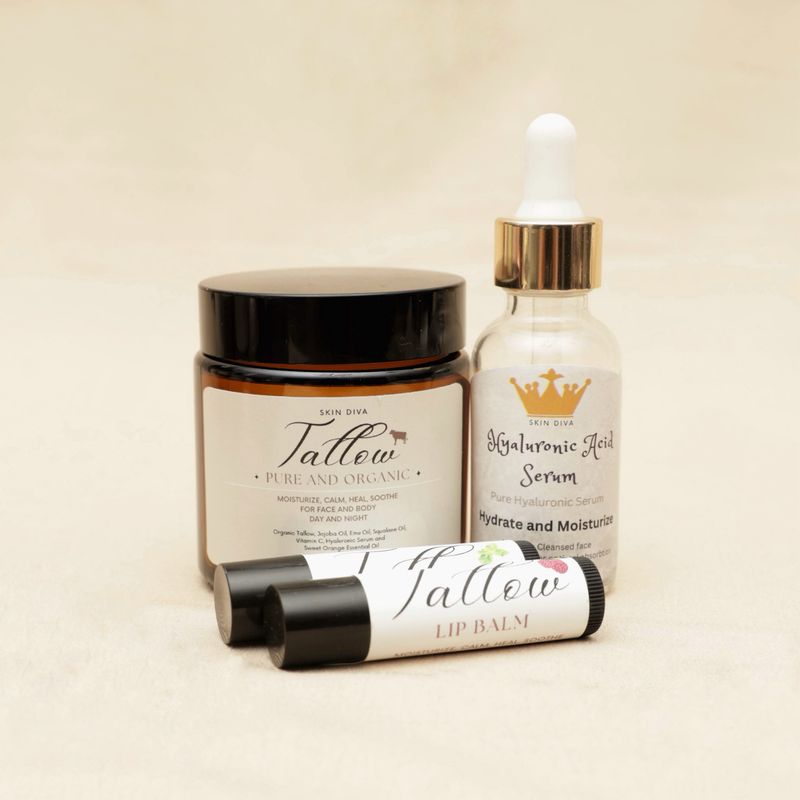 Skin Diva Tallow Skincare And Lip Kit