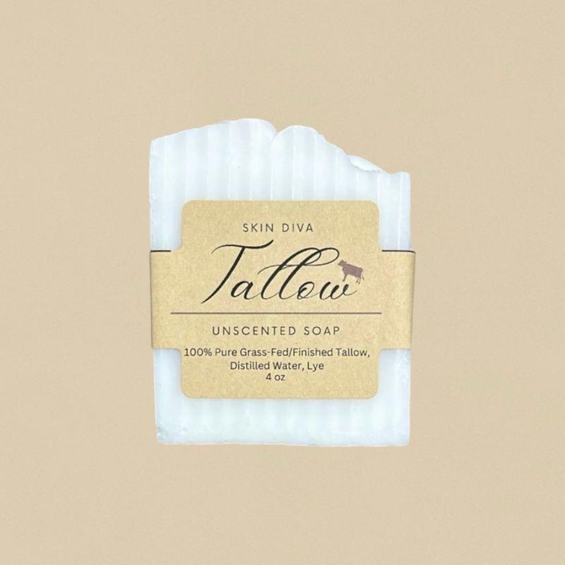 Skin Diva Tallow Unscented Soap Bar