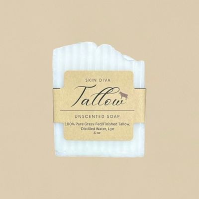 Skin Diva Tallow Unscented Soap Bar