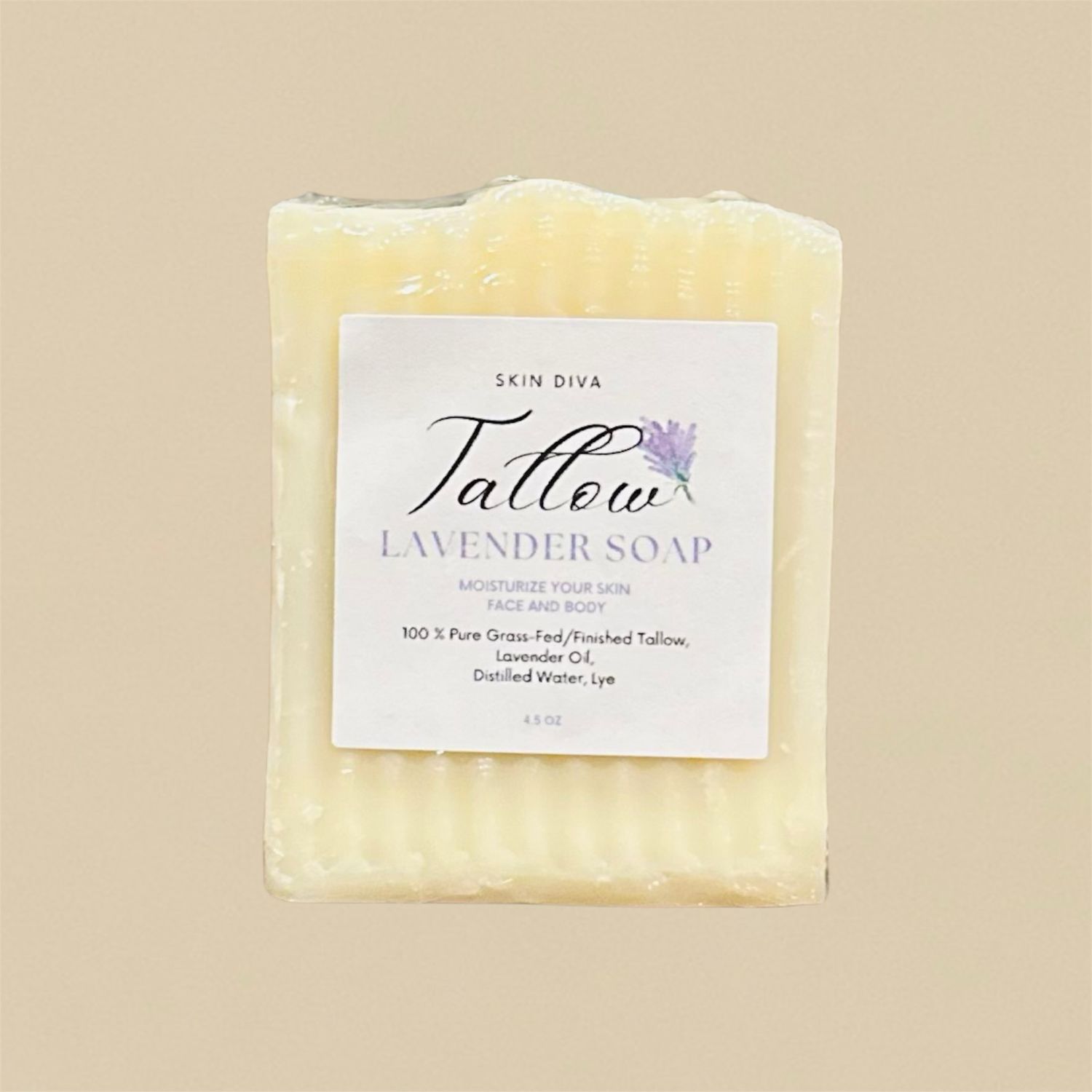 Skin Diva Tallow Lavender Soap Bar