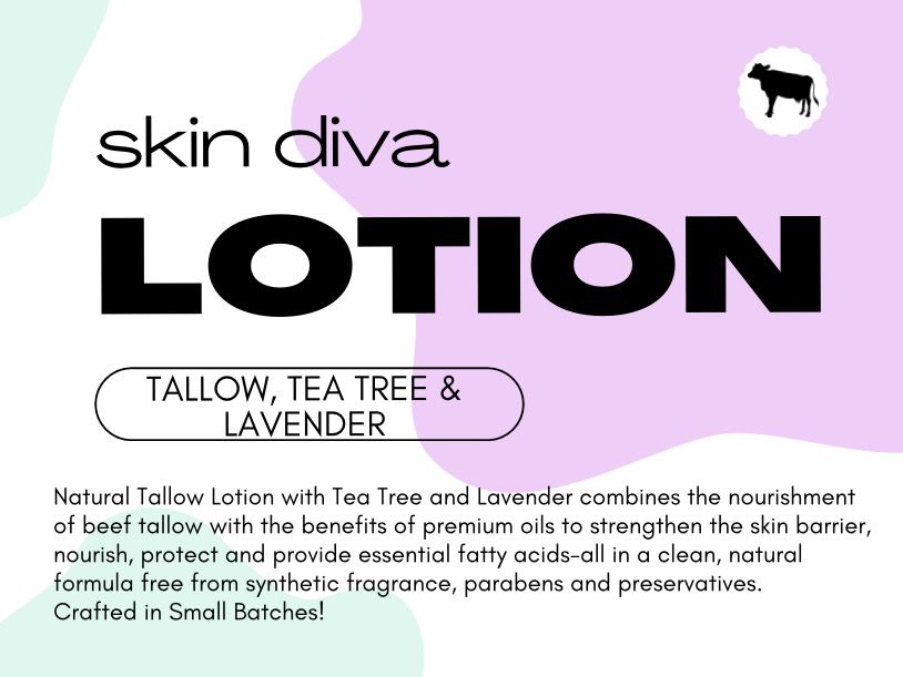 Skin Diva Tallow Lotion With Tea Tree &amp; Lavender