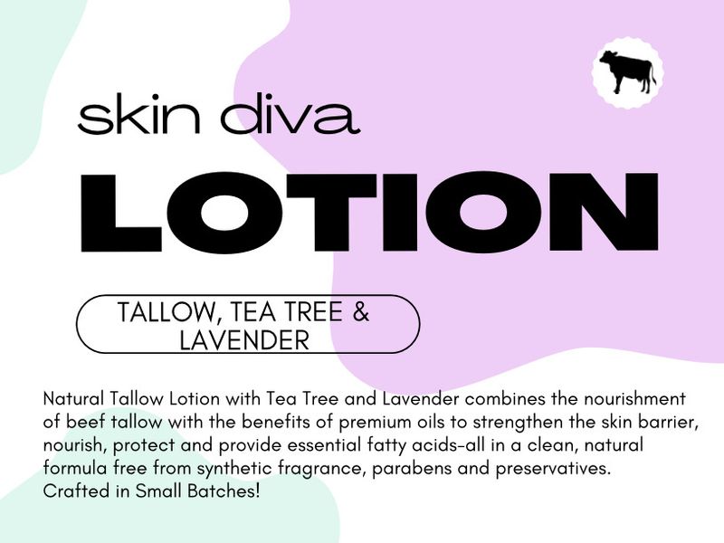 Skin Diva Tallow Lotion With Tea Tree &amp; Lavender