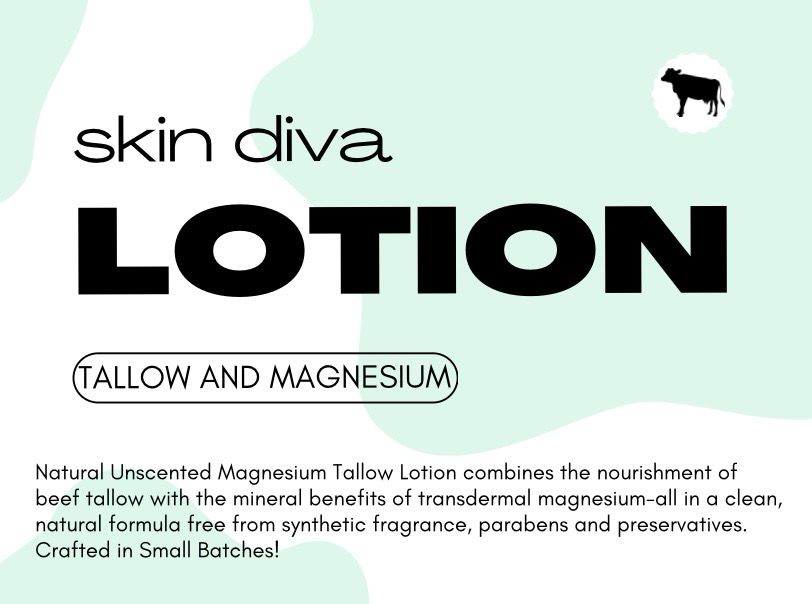 Skin Diva Tallow Magnesium Lotion -Unscented