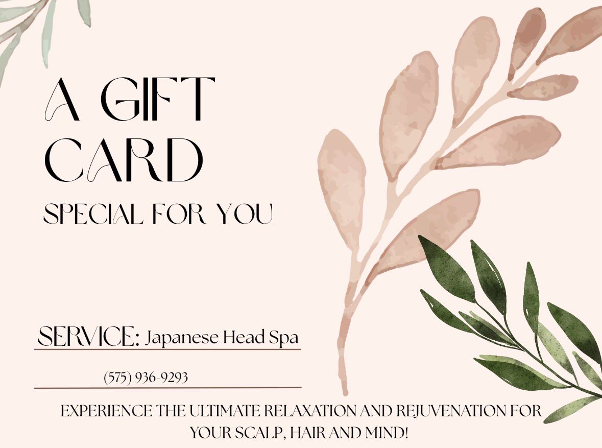 Japanese Head Spa Gift Card And Envelope