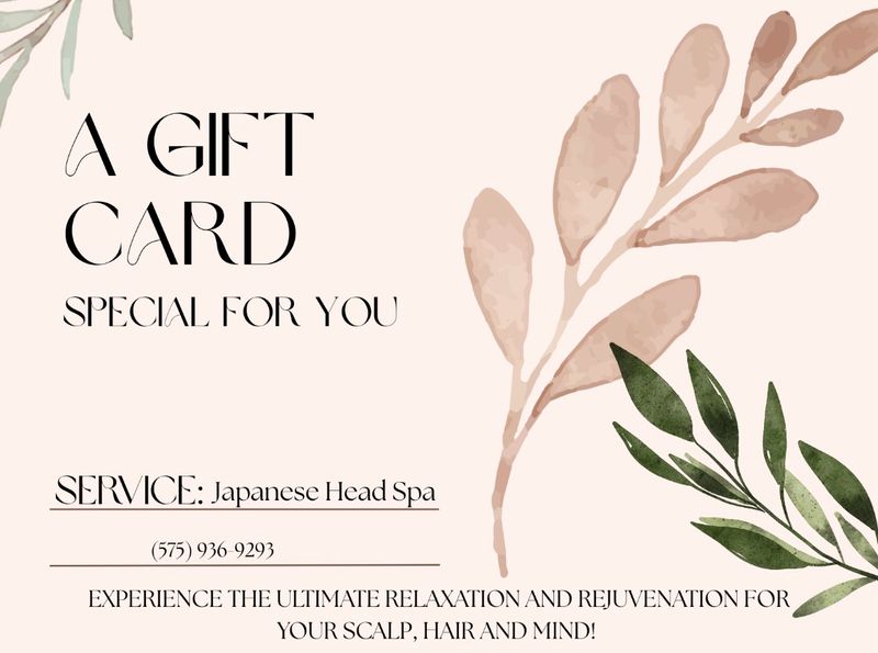 Japanese Head Spa Gift Card And Envelope
