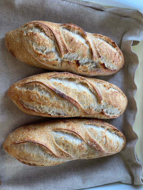 A&#39;s Sourdough baguettes