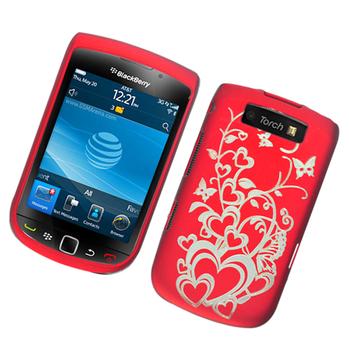 Blackberry 9800 Torch Hard Case red w/ design on the back