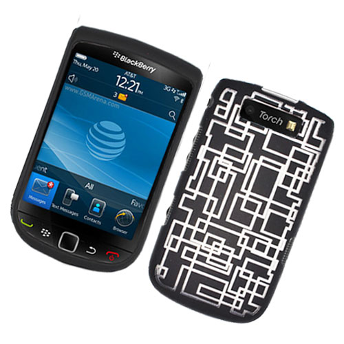 Blackberry 9800 Torch Hard Case blk w/ design on the back