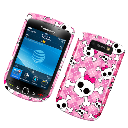 Blackberry 9800 Torch Hard Case pink w/ design on the back