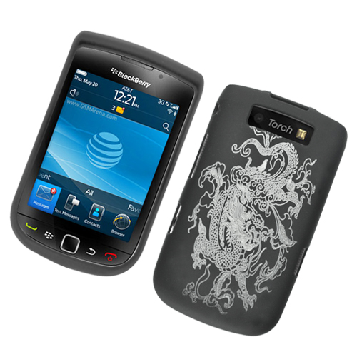 Blackberry 9800 Torch Hard Case grey w/ design on the back
