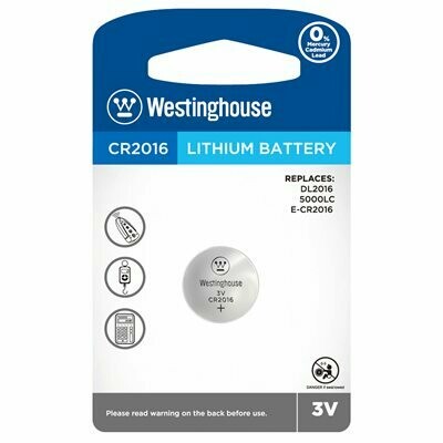 Piles bouton au lithium CR2016 3.0V de Westinghouse