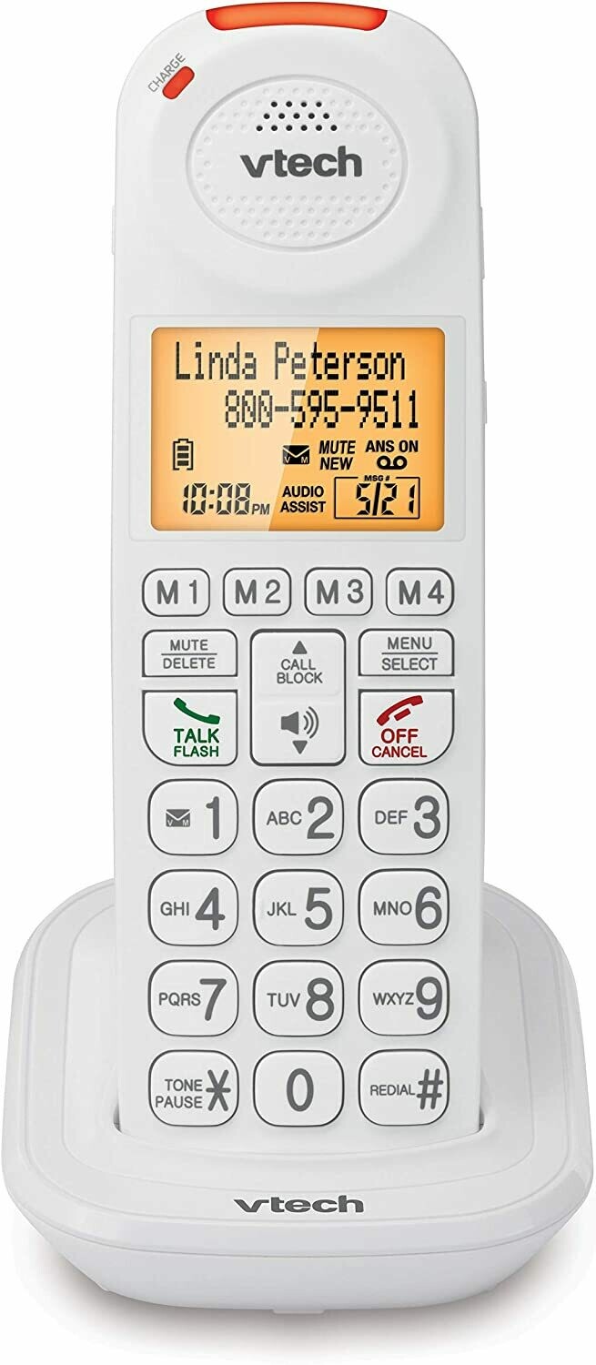 Téléphone combiné sans fil SN5107 Dect 6.0 blanc de VTech