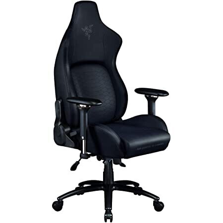 Chaise de jeu Iskur Système lombaire ergonomique avec coussin de tête en mousse à mémoire de forme Coussins en mousse haute densité Accoudoirs 4D jusqu'à 299 lb Noir de Razer