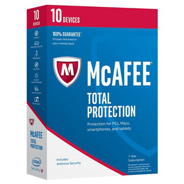 Mcafee Antivirus totale 10-Usager 1-an  PC/Mac/Android
