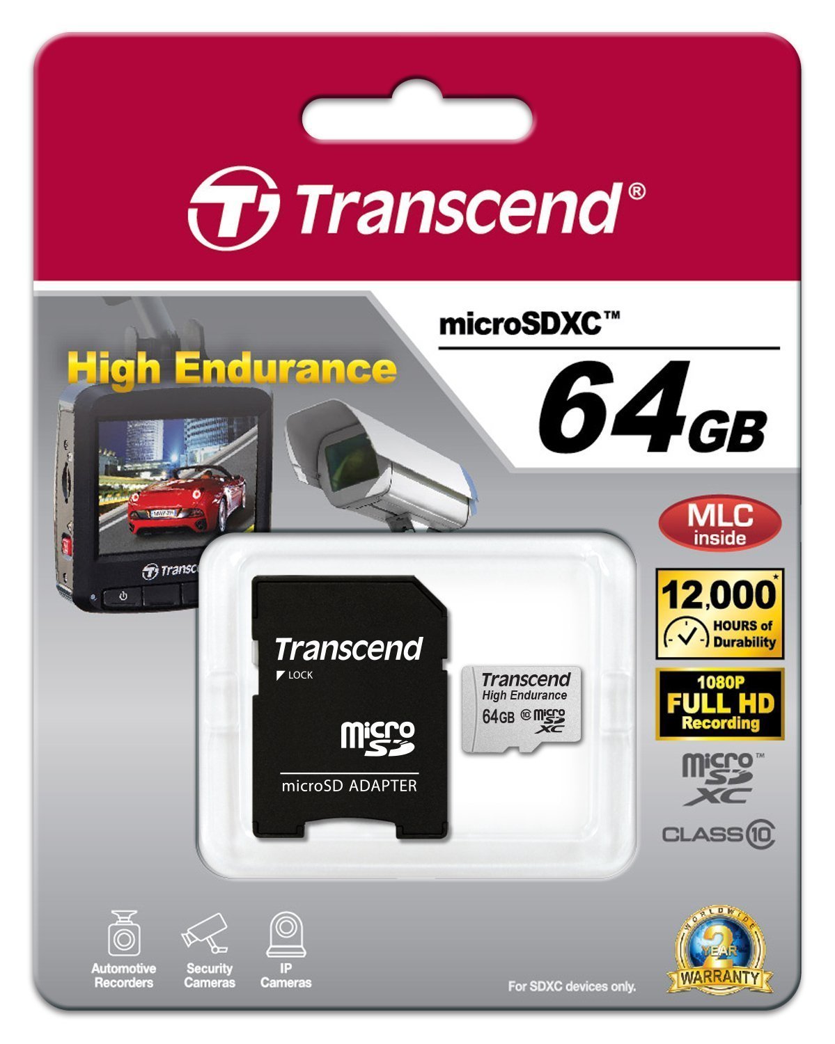 Cartes microSDXC/SDHC Haute Endurance 64G de transcend