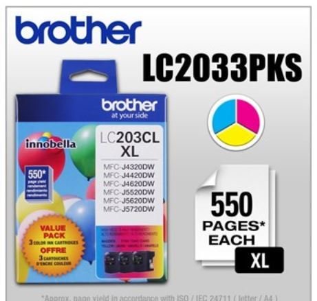 Cartouches d'encre paquet de trois Innobella couleur de Brother