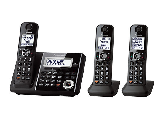 Système téléphonique numérique sans fil avec répondeur et 3 combinés  KX-TGF343B  de Panasonic