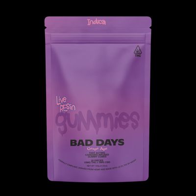 Live Resin Bad Days Grape Ape Gummies Indica