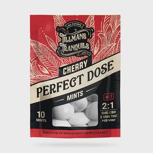 Tillmans Tranquils Perfect Dose 2:1 CBD and Delta 9 THC Cherry Mints